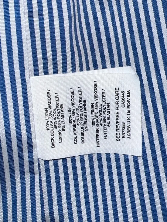 NWT J. Crew Campbell Linen Blazer Blue White Gingham Check Sz 6 - Picture 9 of 11